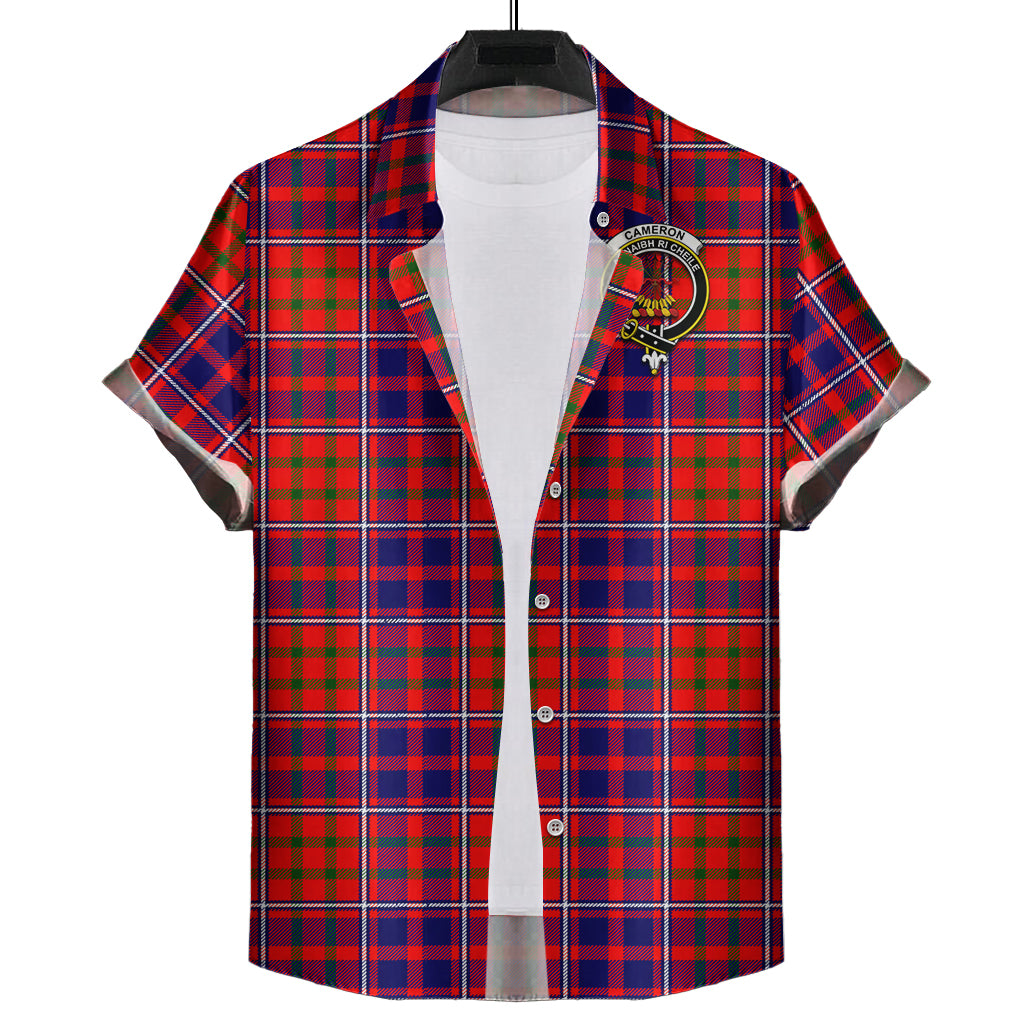 cameron-of-lochiel-modern-tartan-short-sleeve-button-down-shirt-with-family-crest