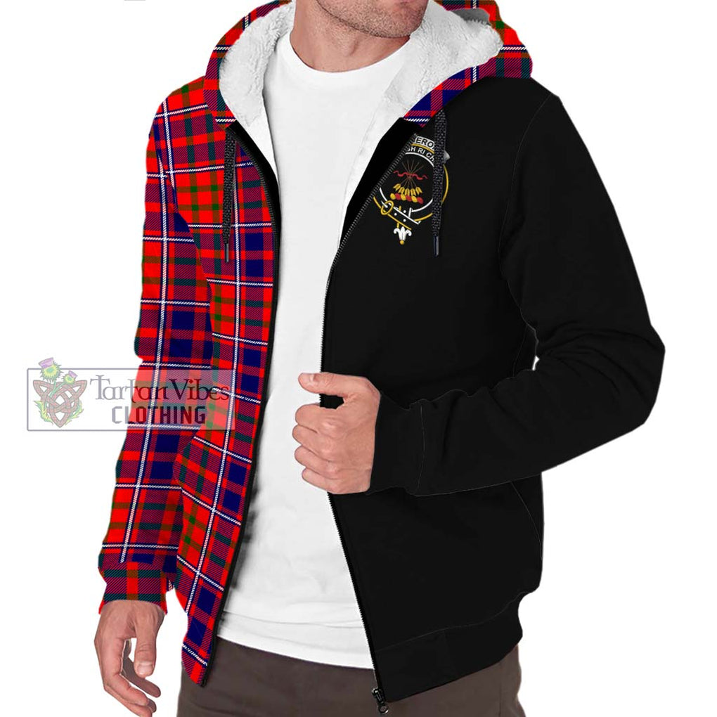 Cameron of Lochiel Modern Tartan Sherpa Hoodie with Family Crest and Half Of Me Style Unisex S - Tartanvibesclothing Shop