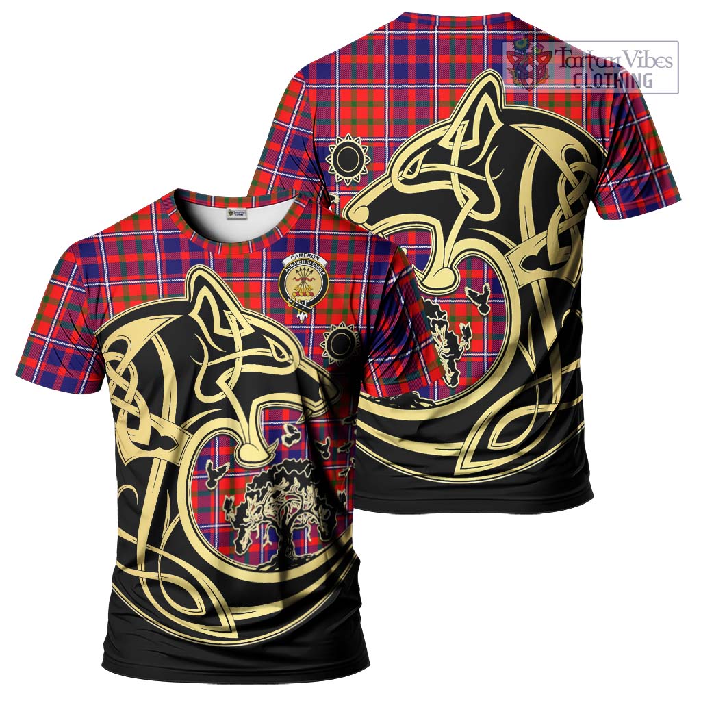 Cameron of Lochiel Modern Tartan T-Shirt with Family Crest Celtic Wolf Style Kid's Shirt - Tartan Vibes Clothing