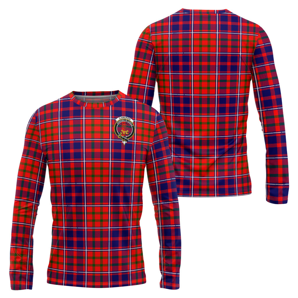 cameron-of-lochiel-modern-tartan-long-sleeve-t-shirt-with-family-crest