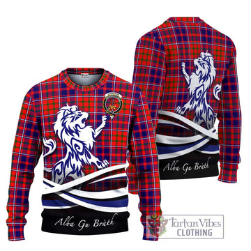 Cameron of Lochiel Modern Tartan Ugly Sweater with Alba Gu Brath Regal Lion Emblem