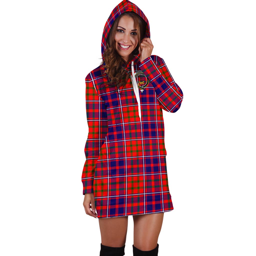 Cameron of Lochiel Modern Tartan Hoodie Dress with Family Crest - Tartan Vibes Clothing