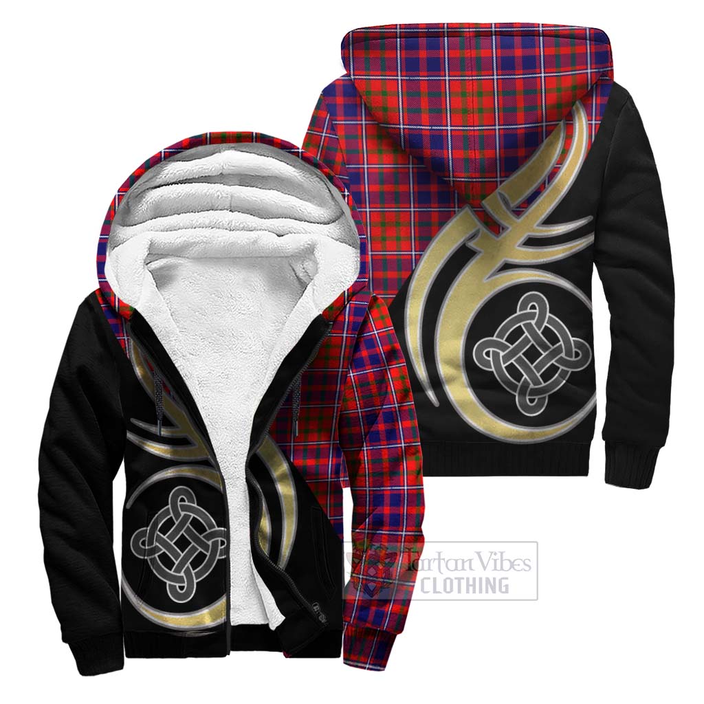 Cameron of Lochiel Modern Tartan Sherpa Hoodie with Family Crest and Celtic Symbol Style Unisex S - Tartan Vibes Clothing