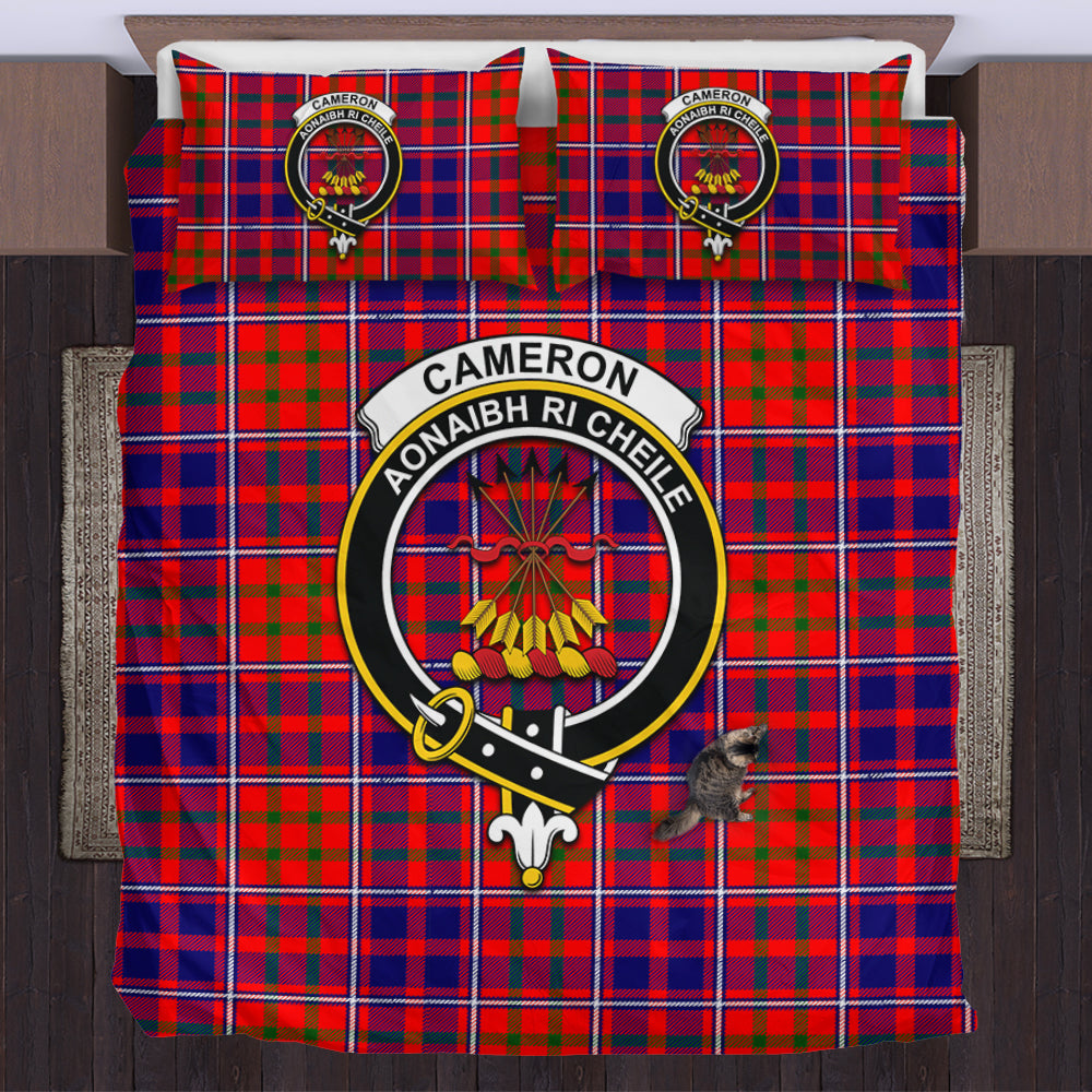 Cameron of Lochiel Modern Tartan Bedding Set with Family Crest US Bedding Set - Tartan Vibes Clothing