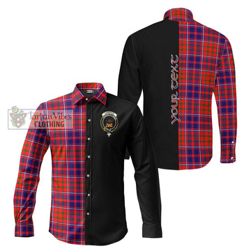 Cameron of Lochiel Modern Tartan Long Sleeve Button Shirt with Family Crest and Half Of Me Style