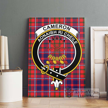 Cameron of Lochiel Modern Tartan Canvas Print Wall Art with Family Crest