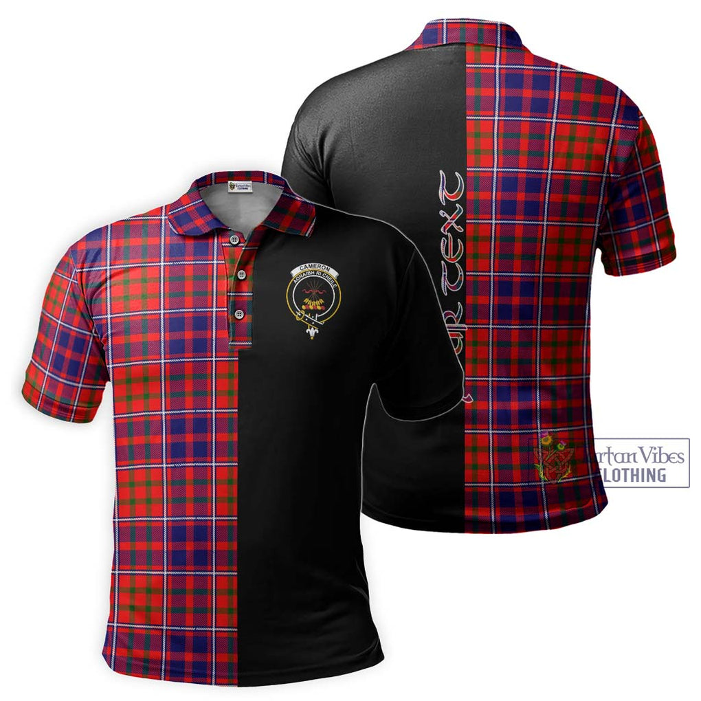 Cameron of Lochiel Modern Tartan Polo Shirt with Family Crest and Half Of Me Style Kid - Tartanvibesclothing Shop