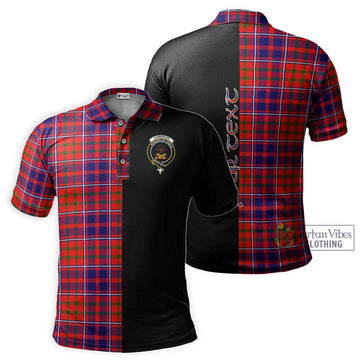 Cameron of Lochiel Modern Tartan Polo Shirt with Family Crest and Half Of Me Style