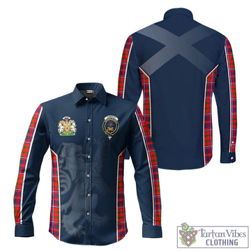 Cameron of Lochiel Modern Tartan Long Sleeve Button Up Shirt with Family Crest and Lion Rampant Vibes Sport Style