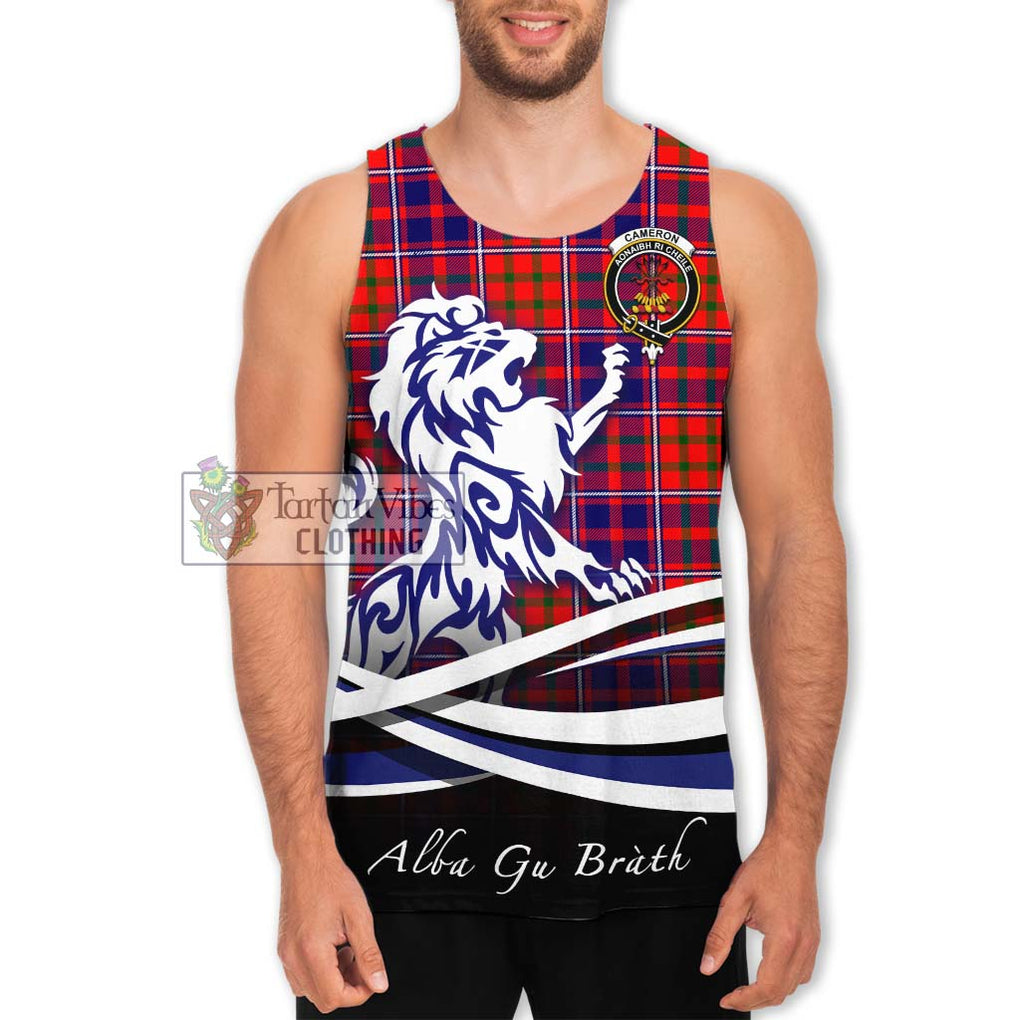 Cameron of Lochiel Modern Tartan Men's Tank Top with Alba Gu Brath Regal Lion Emblem Men - Tartanvibesclothing Shop