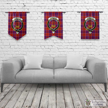 Cameron of Lochiel Modern Tartan Gonfalon, Tartan Banner with Family Crest