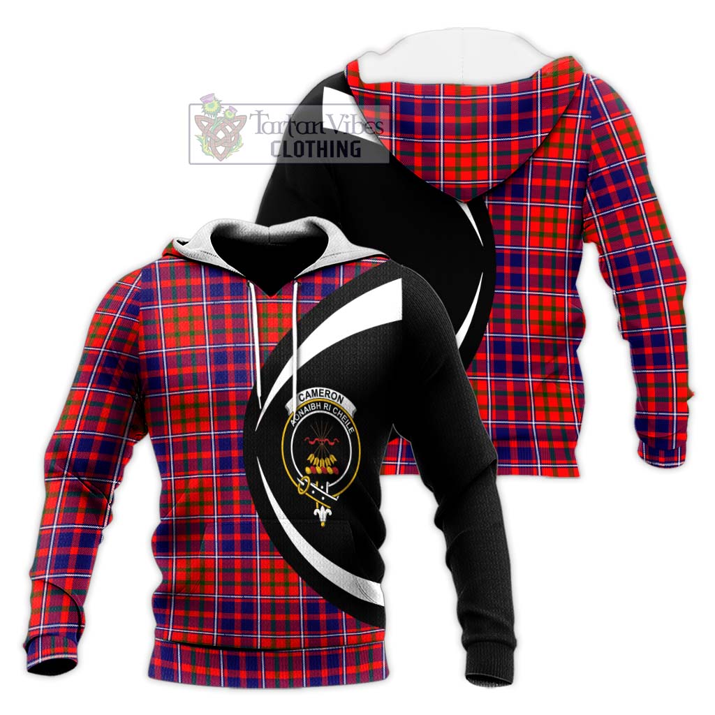 Cameron of Lochiel Modern Tartan Knitted Hoodie with Family Crest Circle Style Unisex Knitted Pullover Hoodie - Tartan Vibes Clothing