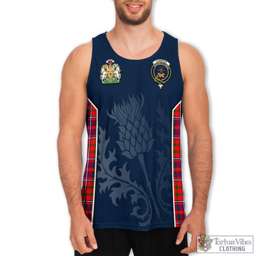 Cameron of Lochiel Modern Tartan Men's Tanks Top with Family Crest and Scottish Thistle Vibes Sport Style