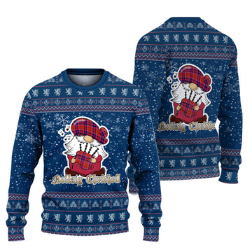 Cameron of Lochiel Modern Clan Christmas Family Ugly Sweater with Funny Gnome Playing Bagpipes