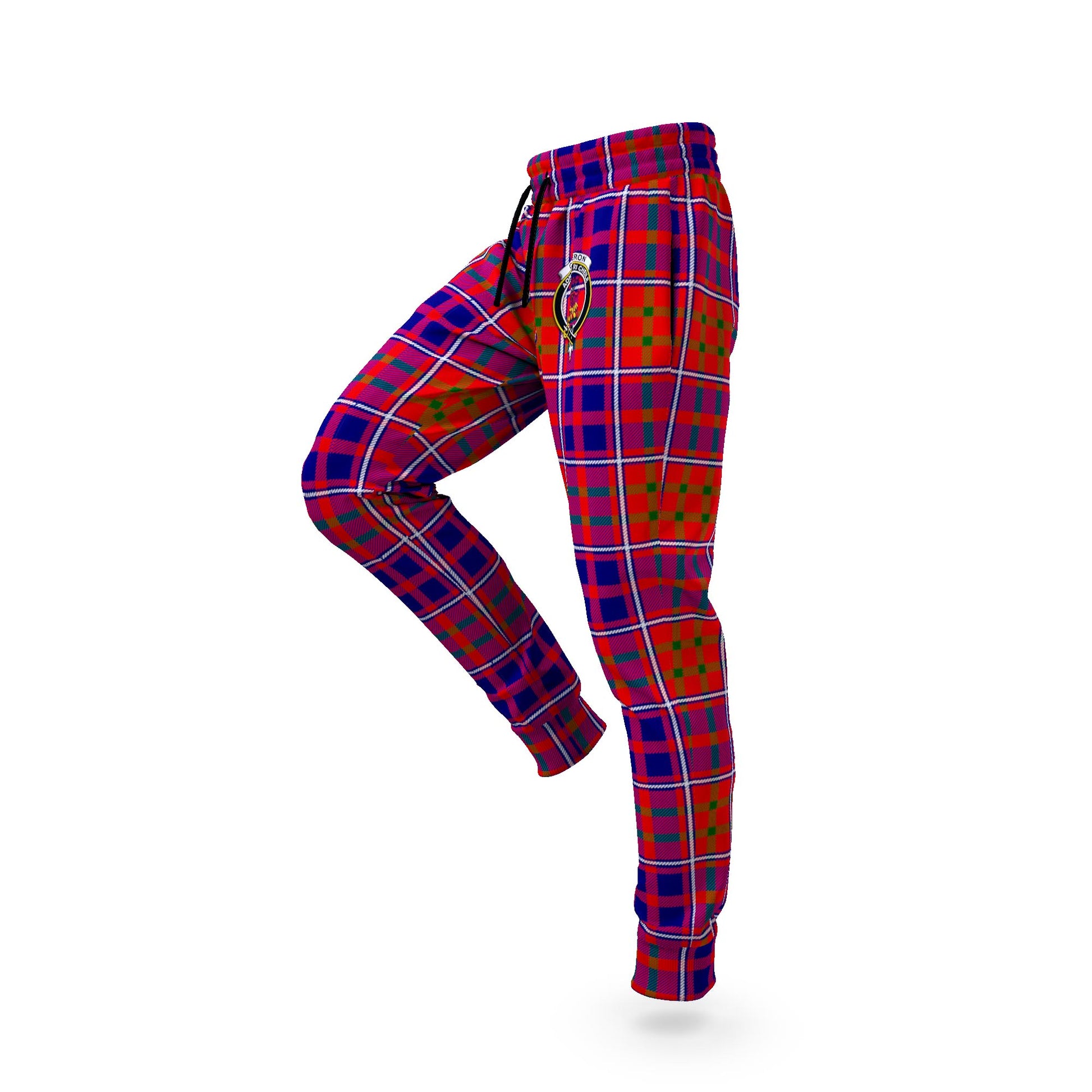 Cameron of Lochiel Modern Tartan Joggers Pants with Family Crest S - Tartan Vibes Clothing