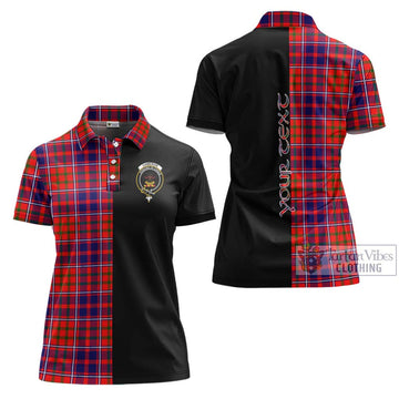 Cameron of Lochiel Modern Tartan Women's Polo Shirt with Family Crest and Half Of Me Style