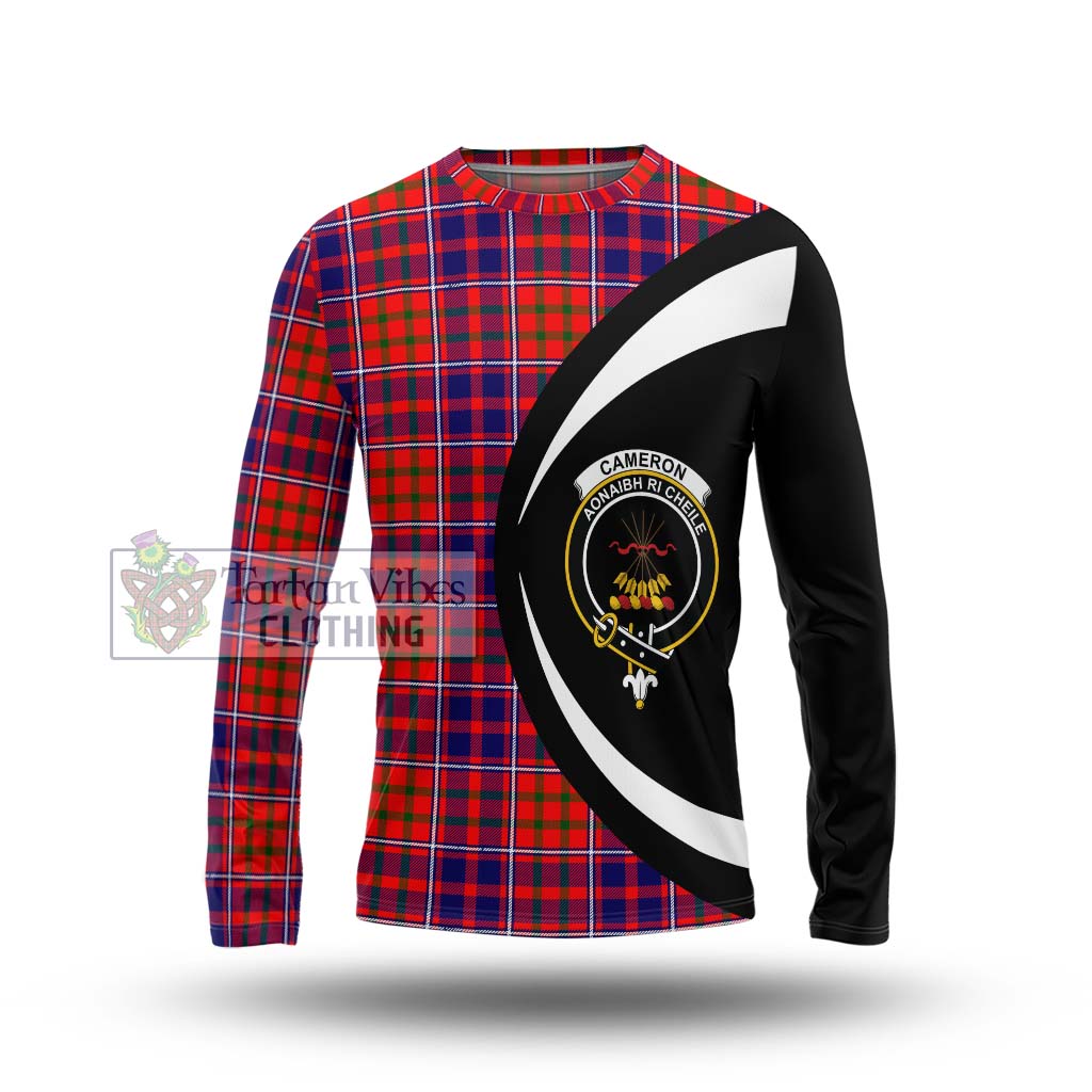 Cameron of Lochiel Modern Tartan Long Sleeve T-Shirt with Family Crest Circle Style Unisex - Tartan Vibes Clothing