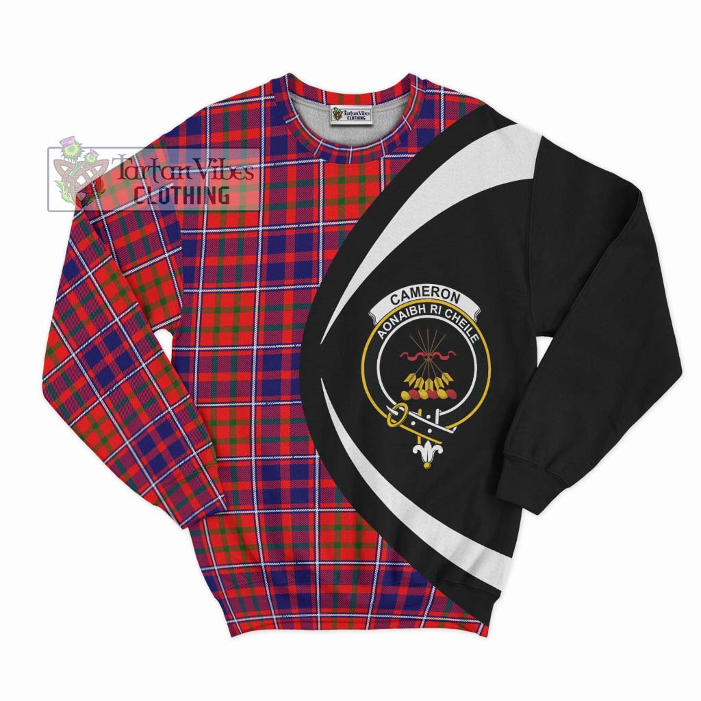 Cameron of Lochiel Modern Tartan Sweatshirt with Family Crest Circle Style Unisex - Tartan Vibes Clothing