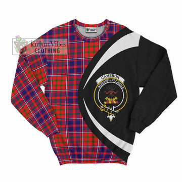 Cameron of Lochiel Modern Tartan Sweatshirt with Family Crest Circle Style