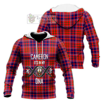 Cameron of Lochiel Modern Tartan Knitted Hoodie with Family Crest DNA In Me Style