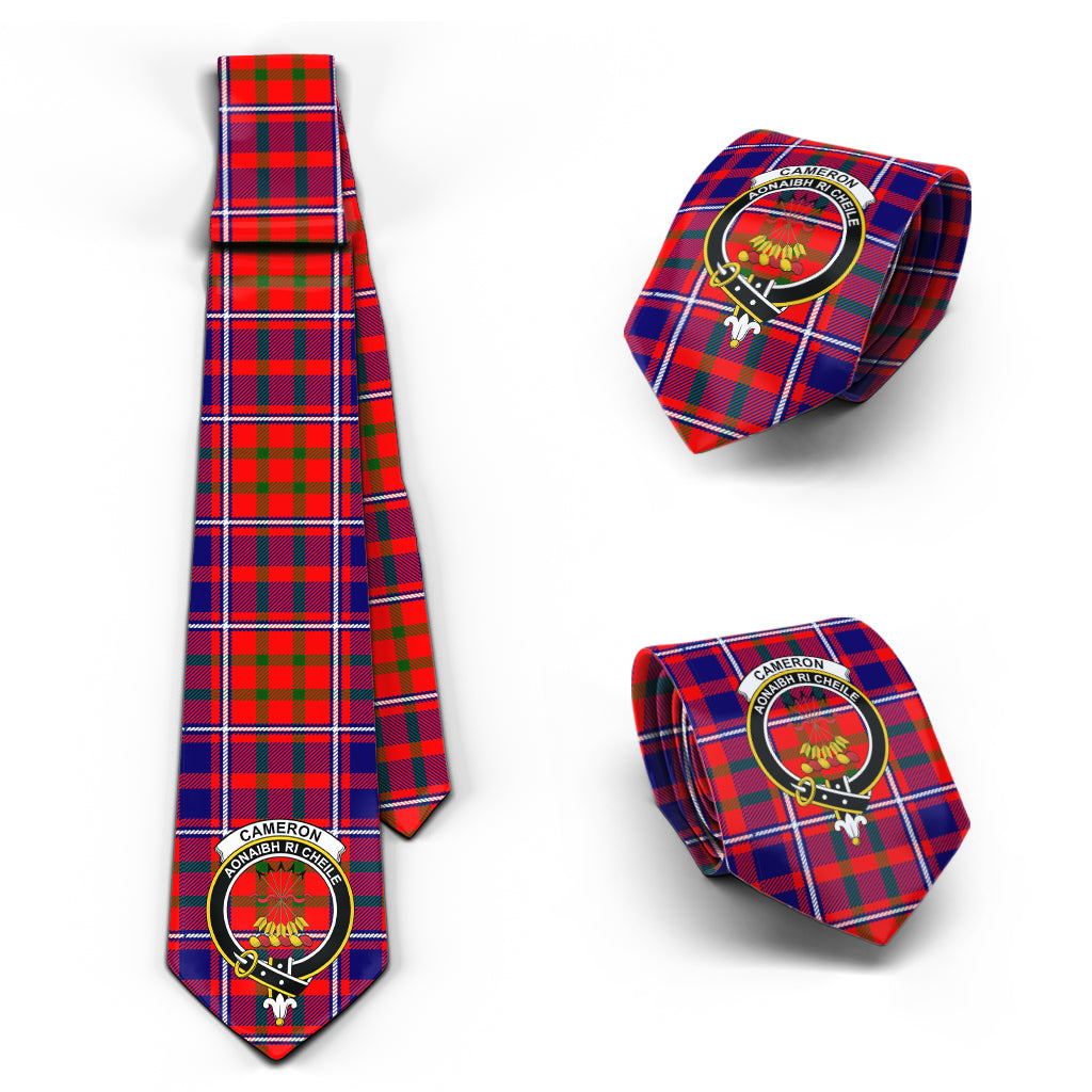 Cameron of Lochiel Modern Tartan Classic Necktie with Family Crest Necktie One Size - Tartan Vibes Clothing