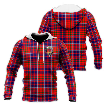 Cameron of Lochiel Modern Tartan Knitted Hoodie with Family Crest