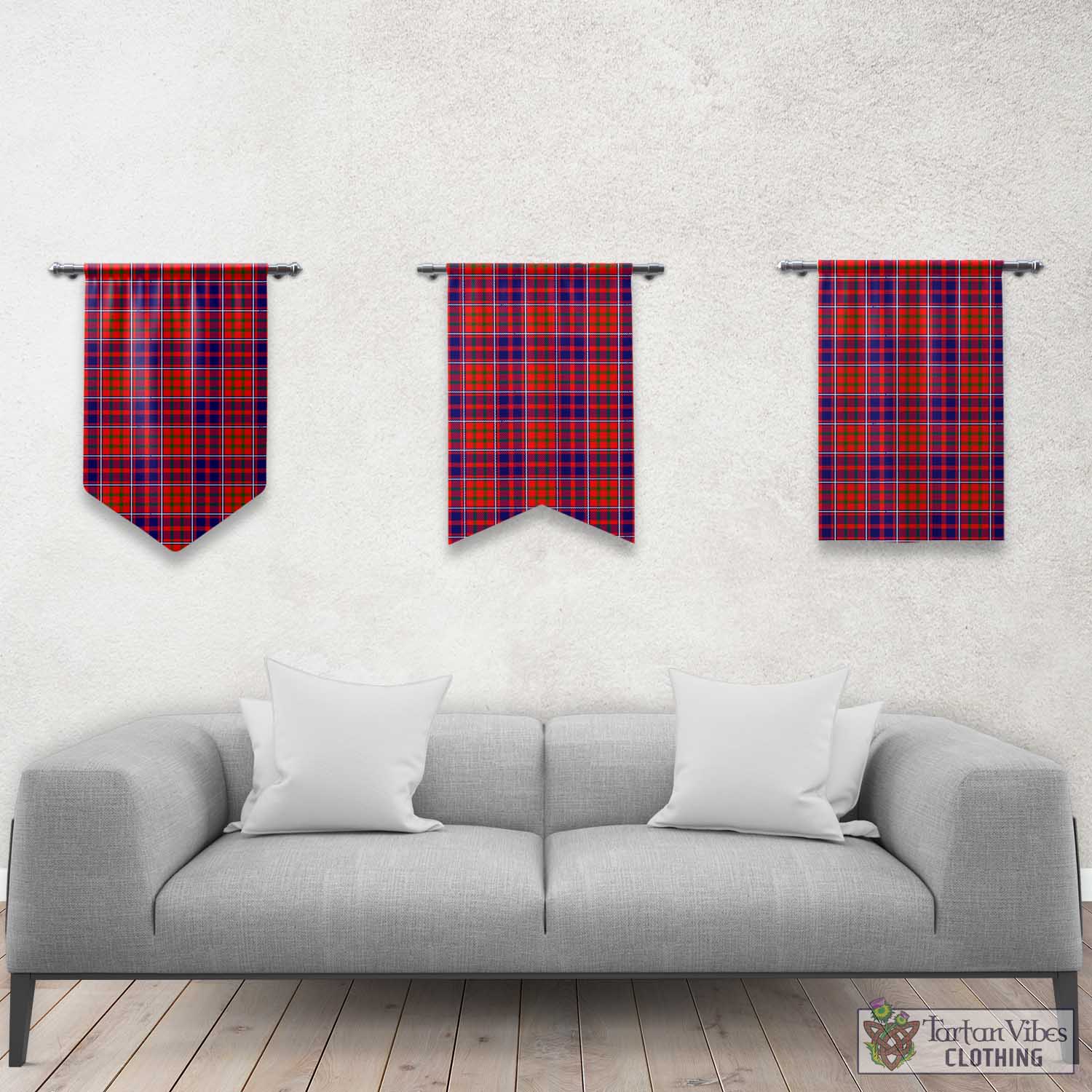 Tartan Vibes Clothing Cameron of Lochiel Modern Tartan Gonfalon, Tartan Banner