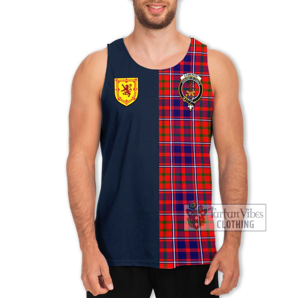 Tartan Vibes Clothing Cameron of Lochiel Modern Tartan Men's Tank Top with Scottish Lion Royal Arm Half Style