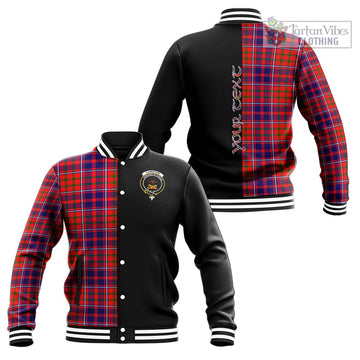 Cameron of Lochiel Modern Tartan Baseball Jacket with Family Crest and Half Of Me Style