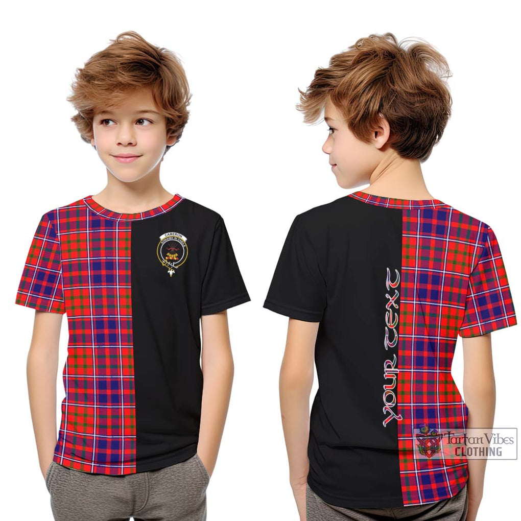 Cameron of Lochiel Modern Tartan Kid T-Shirt with Family Crest and Half Of Me Style Youth XL Size14 - Tartanvibesclothing Shop