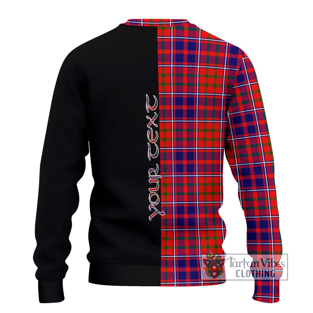 Cameron of Lochiel Modern Tartan Knitted Sweater with Family Crest and Half Of Me Style - Tartanvibesclothing Shop