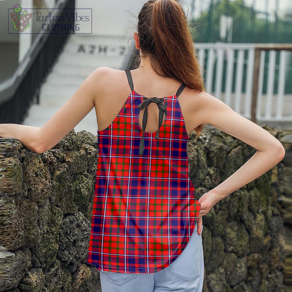 Tartan Vibes Clothing Cameron of Lochiel Modern Tartan Loose Halter Neck Camisole