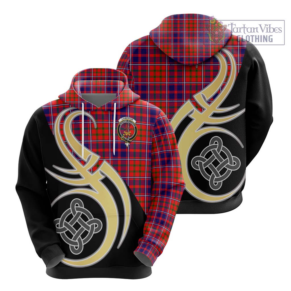 Cameron of Lochiel Modern Tartan Hoodie with Family Crest and Celtic Symbol Style - Tartan Vibes Clothing