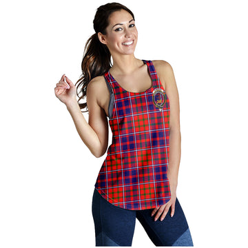 Cameron of Lochiel Modern Tartan Women Racerback Tanks with Family Crest