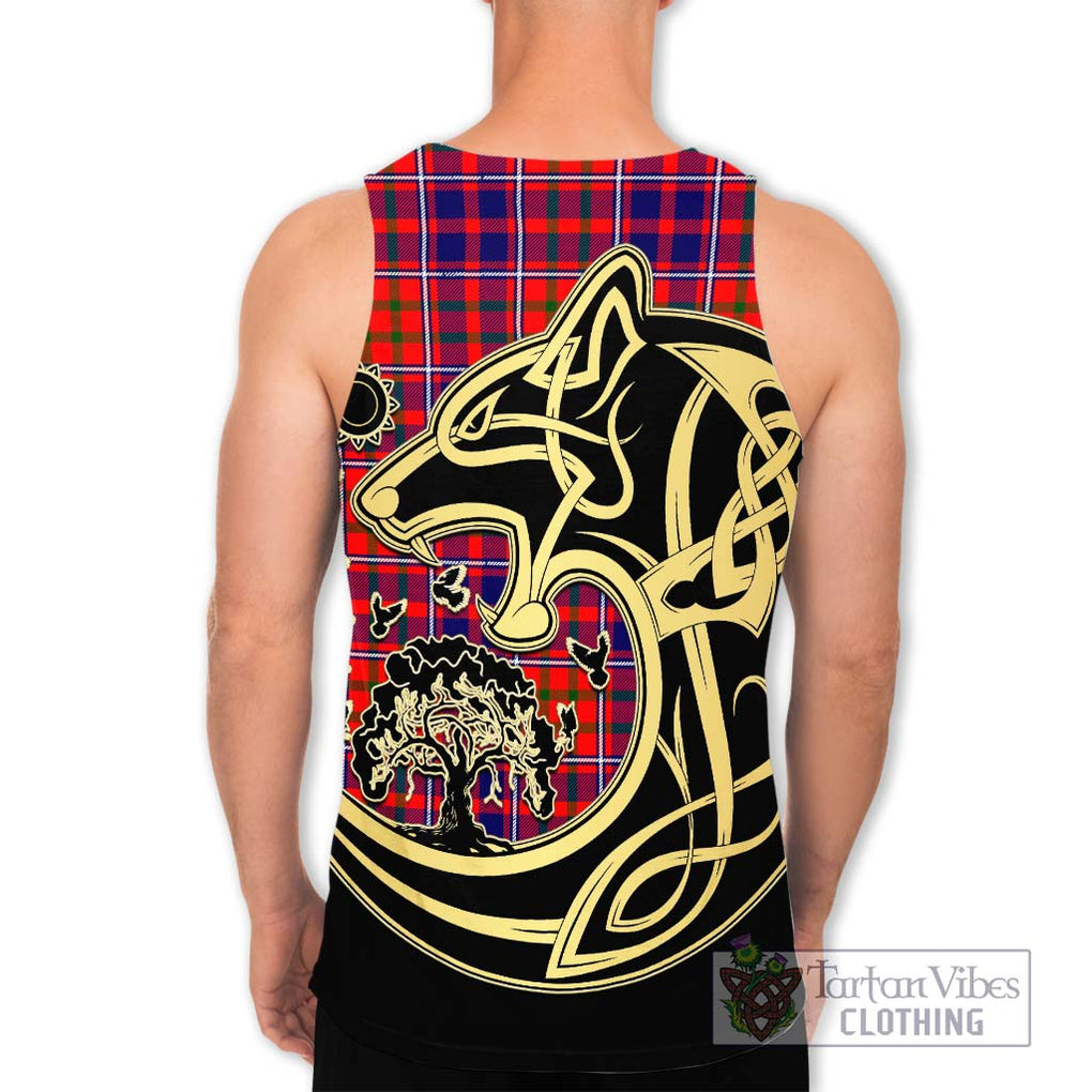 Cameron of Lochiel Modern Tartan Men's Tank Top with Family Crest Celtic Wolf Style - Tartan Vibes Clothing