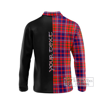 Cameron of Lochiel Modern Tartan Long Sleeve Polo Shirt with Family Crest and Half Of Me Style