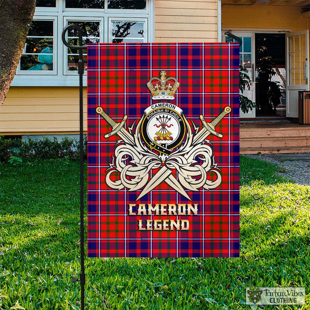 Tartan Vibes Clothing Cameron of Lochiel Modern Tartan Flag with Clan Crest and the Golden Sword of Courageous Legacy