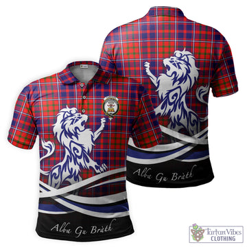 Cameron of Lochiel Modern Tartan Polo Shirt with Alba Gu Brath Regal Lion Emblem