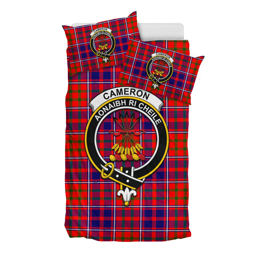 Cameron of Lochiel Modern Tartan Bedding Set with Family Crest - Tartan Vibes Clothing