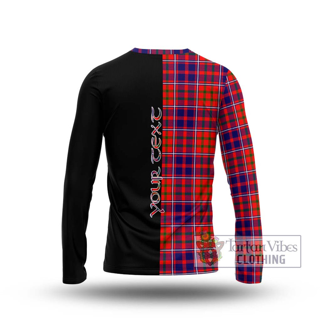 Cameron of Lochiel Modern Tartan Long Sleeve T-Shirt with Family Crest and Half Of Me Style - Tartanvibesclothing Shop