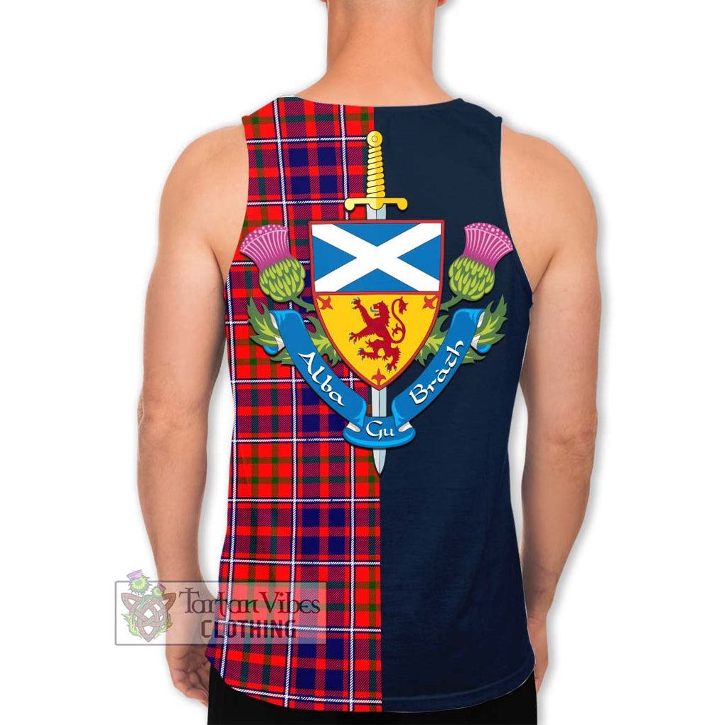 Tartan Vibes Clothing Cameron of Lochiel Modern Tartan Men's Tank Top with Scottish Lion Royal Arm Half Style