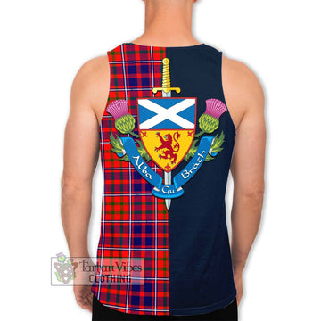 Cameron of Lochiel Modern Tartan Men's Tank Top Alba with Scottish Lion Royal Arm Half Style