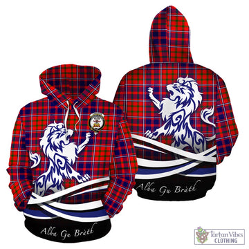 Cameron of Lochiel Modern Tartan Hoodie with Alba Gu Brath Regal Lion Emblem