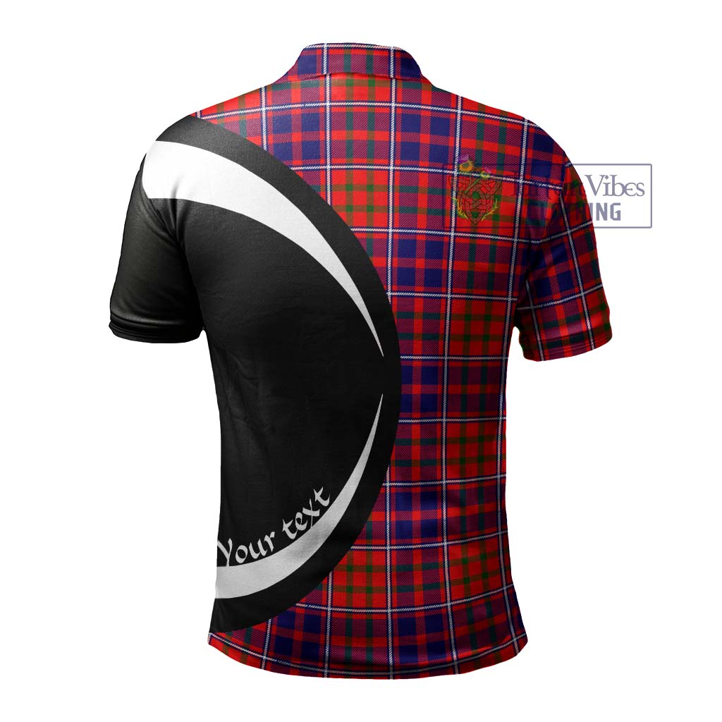 Cameron of Lochiel Modern Tartan Men's Polo Shirt with Family Crest Circle Style - Tartan Vibes Clothing