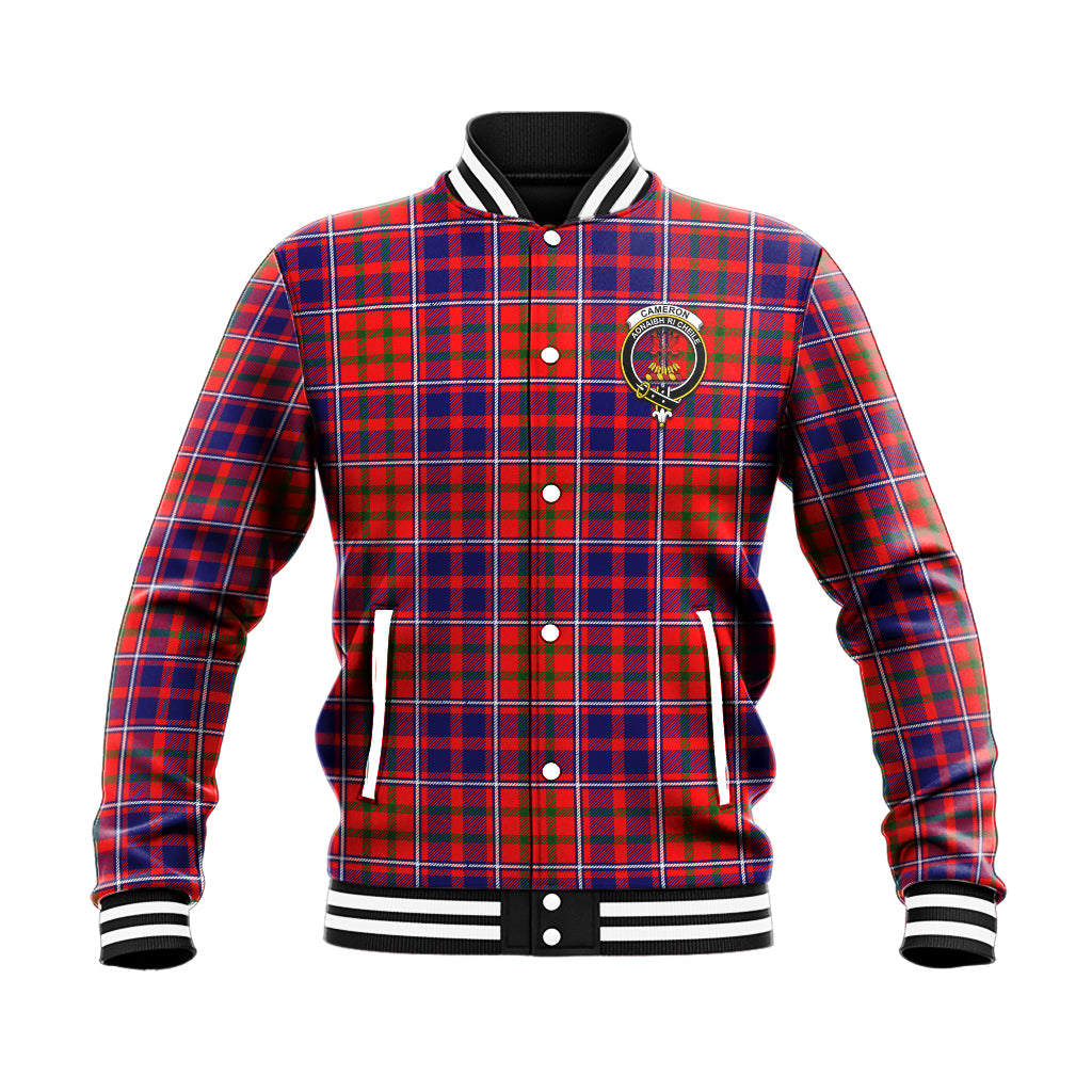 Cameron of Lochiel Modern Tartan Baseball Jacket with Family Crest - Tartan Vibes Clothing