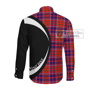 Cameron of Lochiel Modern Tartan Long Sleeve Button Up with Family Crest Circle Style