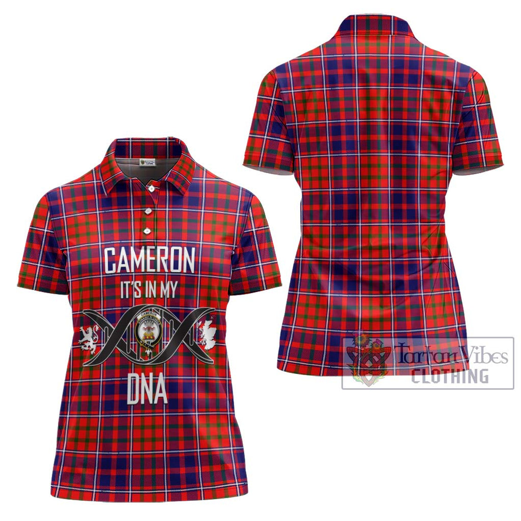 Cameron of Lochiel Modern Tartan Women's Polo Shirt with Family Crest DNA In Me Style - Tartanvibesclothing Shop