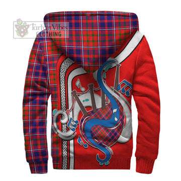 Cameron of Lochiel Modern Tartan Sherpa Hoodie with Epic Bagpipe Style