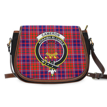 Cameron of Lochiel Modern Tartan Saddle Bag with Family Crest