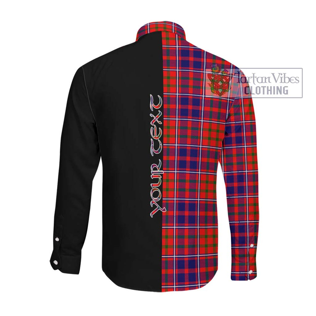 Cameron of Lochiel Modern Tartan Long Sleeve Button Shirt with Family Crest and Half Of Me Style Men's Shirt - Tartanvibesclothing Shop